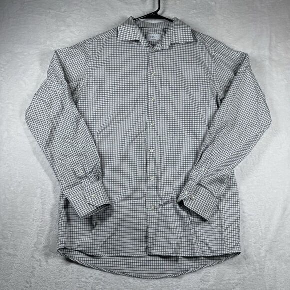 Other - Eton Shirt Men 16.5/42 White Check Contemporary Casual Office Classic Button Up